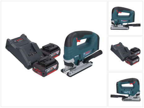 Bosch GST 18V-125 B Professional Akku Stichsäge 18 V 125 mm Brushless + 2x Akku 4,0 Ah + Ladegerät