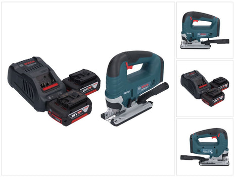 Bosch GST 18V-125 B Sierra de calar profesional a batería 18 V 125 mm sin escobillas + 2x baterías 5,0 Ah + cargador