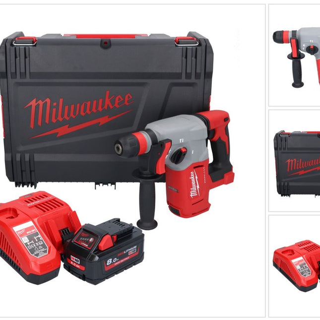 Milwaukee M18 BLHX-801X Akku Kombihammer 18 V 2,3 J Brushless + 1x Akku 8,0 Ah + Ladegerät + HD-Box