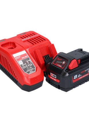 Marteau combiné à batterie Milwaukee M18 BLHX-801X 18 V 2,3 J sans balais + 1x batterie 8,0 Ah + chargeur + boîtier HD