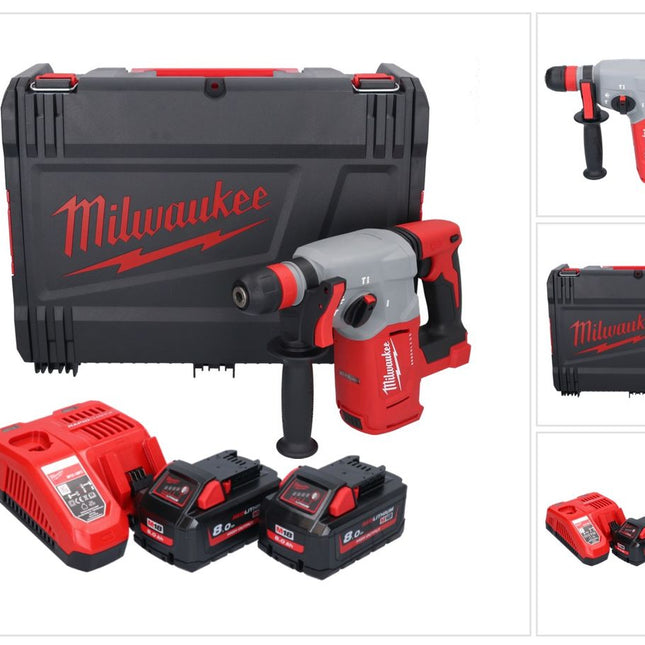 Milwaukee M18 BLHX-802X Akku Kombihammer 18 V 2,3 J Brushless + 2x Akku 8,0 Ah + Ladegerät + HD-Box