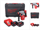 Marteau combiné à batterie Milwaukee M18 BLHX-802X 18 V 2,3 J sans balais + 2x batteries 8,0 Ah + chargeur + boîtier HD