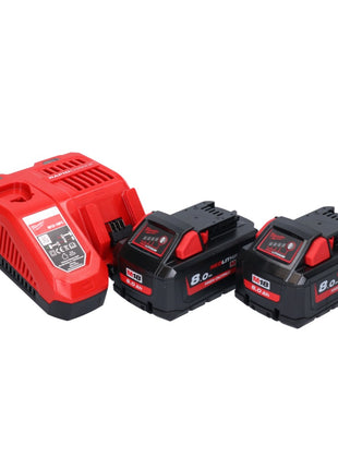 Marteau combiné à batterie Milwaukee M18 BLHX-802X 18 V 2,3 J sans balais + 2x batteries 8,0 Ah + chargeur + boîtier HD