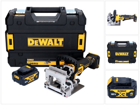 DeWalt DCW 682 NT Akku Flachdübelfräse 18 V 102 x 20 mm Brushless + 1x Akku 4,0 Ah + TSTAK - ohne Ladegerät