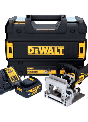 DeWalt DCW 682 M1T Akku Flachdübelfräse 18 V 102 x 20 mm Brushless + 1x Akku 4,0 Ah + Ladegerät + TSTAK