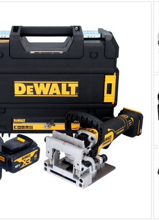 DeWalt DCW 682 M2T Akku Flachdübelfräse 18 V 102 x 20 mm Brushless + 2x Akku 4,0 Ah + Ladegerät + TSTAK