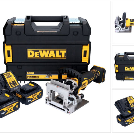 DeWalt DCW 682 M2T Akku Flachdübelfräse 18 V 102 x 20 mm Brushless + 2x Akku 4,0 Ah + Ladegerät + TSTAK