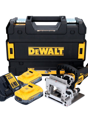 DeWalt DCW 682 H2T Fraiseuse à lamelles sans fil 18 V 102 x 20 mm sans balais + 2x batterie Powerstack 5,0 Ah + chargeur + TSTAK