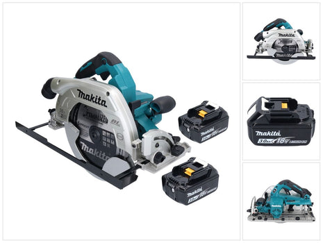 Makita DHS 900 F2U scie circulaire portative sans fil 36 V ( 2x 18 V ) 235 mm sans balais + 2x batterie 3,0 Ah + adaptateur Bluetooth - sans kit de chargement