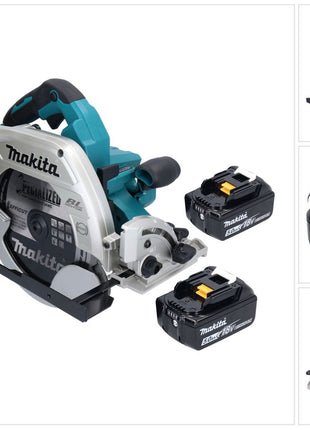 Makita DHS 900 T2U Akku Handkreissäge 36 V ( 2x 18 V ) 235 mm Brushless + 2x Akku 5,0 Ah + Bluetooth Adapter - ohne Ladegerät