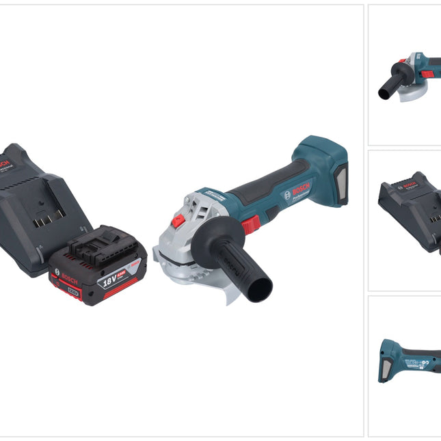 Bosch GWS 18V-7 Professional Akku Winkelschleifer 18 V 125 mm Brushless + 1x Akku 4,0 Ah + Ladegerät