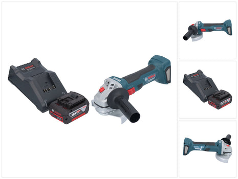 Bosch GWS 18V-7 Smerigliatrice angolare professionale a batteria 18 V 125 mm brushless + 1x batteria ricaricabile 4,0 Ah + caricabatterie