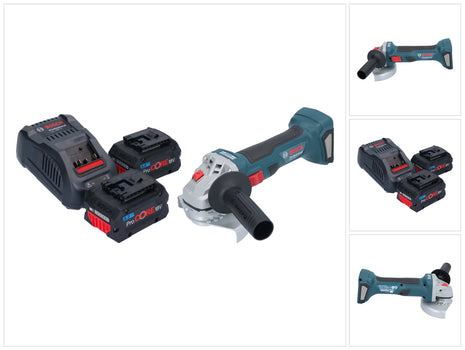 Bosch GWS 18V-7 Smerigliatrice angolare professionale a batteria 18 V 125 mm brushless + 2x batteria ProCORE 8,0 Ah + caricabatterie