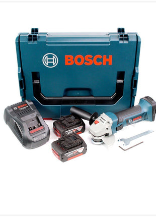 Bosch GWS 18 V-Li Professional 115 mm Akku Winkelschleifer mit 2x GBA 5,0 Ah Akkus + Ladegerät + L-Boxx - Toolbrothers