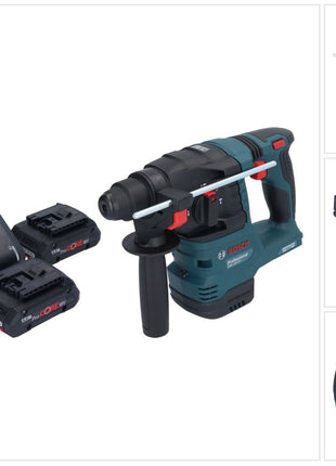 Bosch GBH 18V-22 Professional Akku Bohrhammer 18 V 1,9 J SDS Plus Brushless + 2x ProCORE Akku 4,0 Ah + Ladegerät