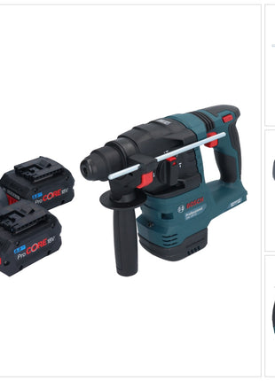 Bosch GBH 18V-22 Professional Akku Bohrhammer 18 V 1,9 J SDS Plus Brushless + 2x ProCORE Akku 8,0 Ah + Ladegerät