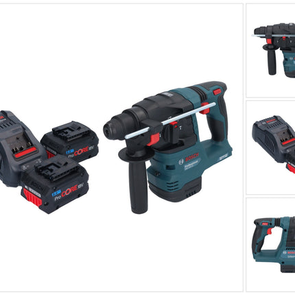 Bosch GBH 18V-22 Professional Akku Bohrhammer 18 V 1,9 J SDS Plus Brushless + 2x ProCORE Akku 8,0 Ah + Ladegerät