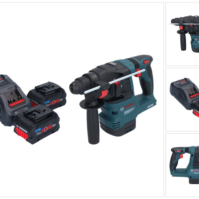 Bosch GBH 18V-22 Professional Akku Bohrhammer 18 V 1,9 J SDS Plus Brushless + 2x ProCORE Akku 8,0 Ah + Ladegerät