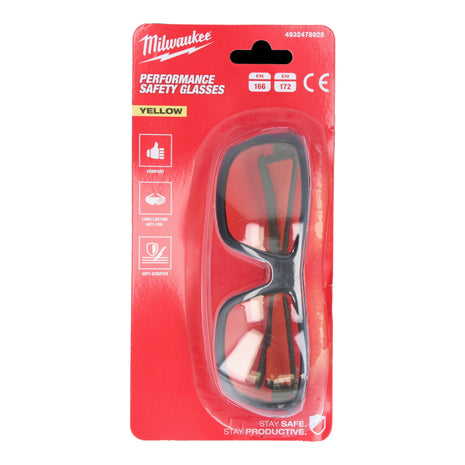 Milwaukee Performance Safety Glasses Gafas de seguridad amarillas (4932478928) versión teñida de amarillo