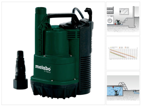 Bomba sumergible de agua limpia Metabo TP 7500 SI (0250750013) 300 vatios caudal 7500 l/h