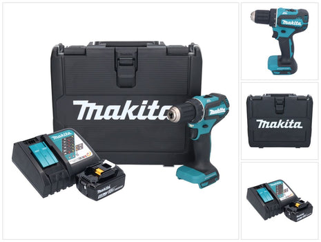 Makita DDF 485 RT taladro atornillador inalámbrico 18 V 50 Nm sin escobillas 1x batería 5,0 Ah + cargador + maletín