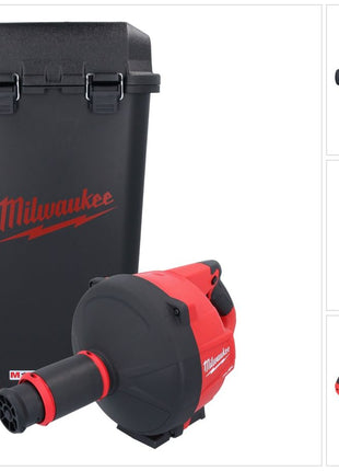 Milwaukee M18 FDCPF8-0C Akku Rohrreinigungsgerät 18 V ( 4933459683 ) + Spirale + Koffer - ohne Akku, ohne Ladegerät