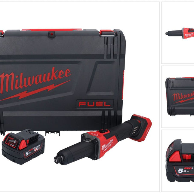 Milwaukee M18 FDGROVB-501X Akku Geradschleifer 18 V Brushless + 1x Akku 5,0 Ah + HD Box - ohne Ladegerät