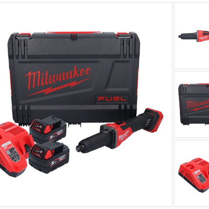 Milwaukee M18 FDGROVB-502X Akku Geradschleifer 18 V Brushless ( 4933480956 ) + 2x Akku 5,0 Ah + Ladegerät + HD Box