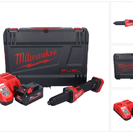 Milwaukee M18 FDGROVB-801X Akku Geradschleifer 18 V Brushless + 1x Akku 8,0 Ah + Ladegerät + HD Box