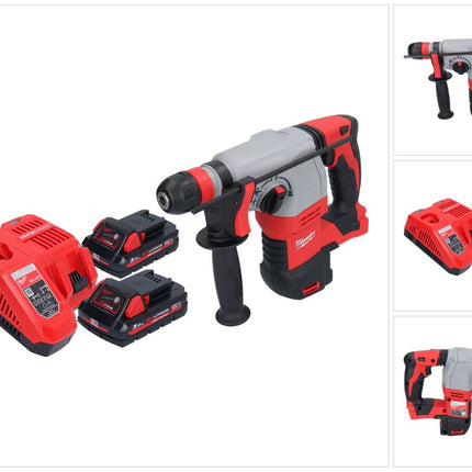 Milwaukee M18 HD18HX-302 Akku Kombihammer 18 V 2,4 J + 2x Akku 3,0 Ah + Ladegerät