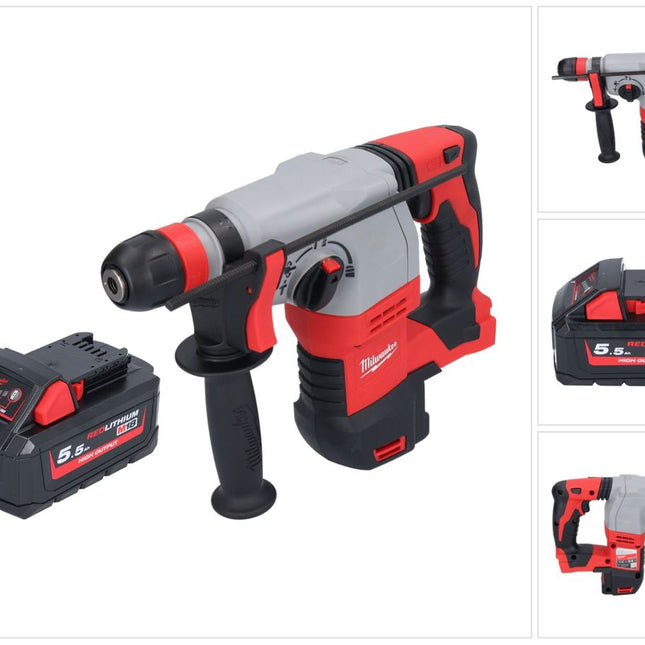 Milwaukee M18 HD18HX-551 Akku Kombihammer 18 V 2,4 J + 1x Akku 5,5 Ah - ohne Ladegerät
