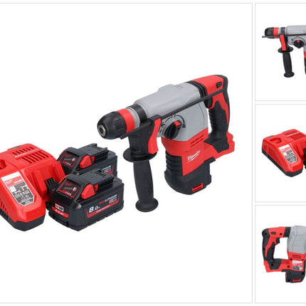 Milwaukee M18 HD18HX-802 Akku Kombihammer 18 V 2,4 J + 2x Akku 8,0 Ah + Ladegerät