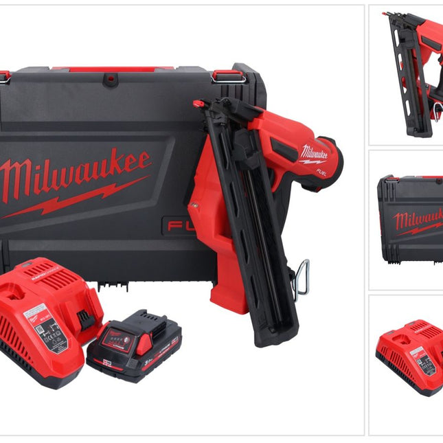 Milwaukee M18 FN15GA-301X Akku Nagler 18 V Brushless 32 - 64 mm + 1x Akku 3,0 Ah + Ladegerät + HD Box