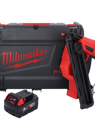 Cloueur sur batterie Milwaukee M18 FN15GA-501X 18 V sans balais 32 - 64 mm + 1x batterie 5,0 Ah + boîtier HD - sans chargeur