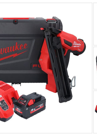 Clavadora a batería Milwaukee M18 FN15GA-551X 18 V sin escobillas 32 - 64 mm + 1x batería 5,5 Ah + cargador + caja HD