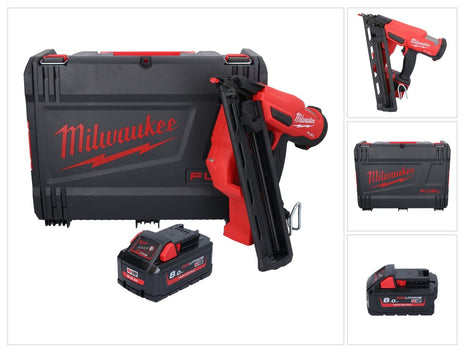 Milwaukee M18 FN15GA-801X Akku Nagler 18 V Brushless 32 - 64 mm + 1x Akku 8,0 Ah + HD Box - ohne Ladegerät