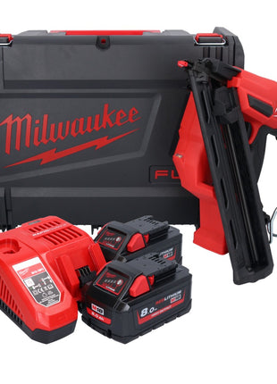 Clavadora a batería Milwaukee M18 FN15GA-802X 18 V sin escobillas 32 - 64 mm + 2x batería 8,0 Ah + cargador + caja HD