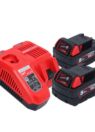 Scie circulaire à main sur batterie Milwaukee M18 BLCS66-502 18 V 190 mm sans balais + 2x batteries 5,0 Ah + chargeur