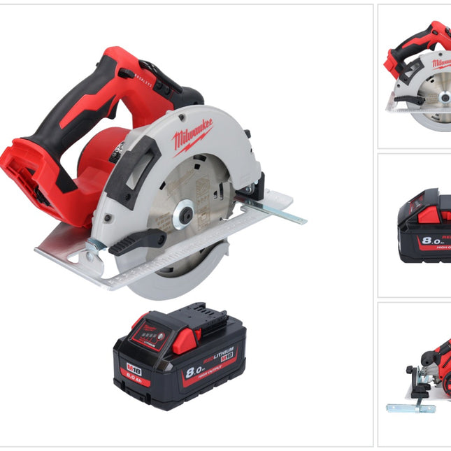 Milwaukee M18 BLCS66-801 Akku Handkreissäge 18 V 190 mm Brushless + 1x Akku 8,0 Ah - ohne Ladegerät