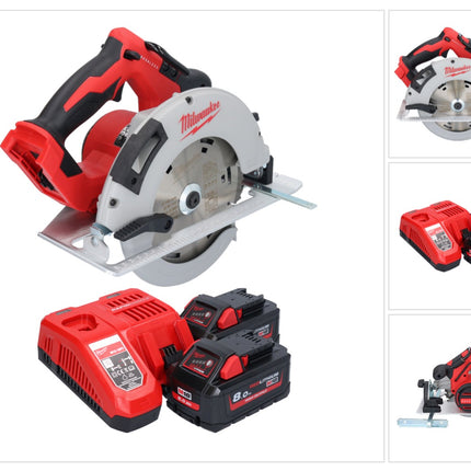 Milwaukee M18 BLCS66-802 Akku Handkreissäge 18 V 190 mm Brushless + 2x Akku 8,0 Ah + Ladegerät