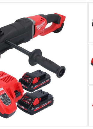 Milwaukee M18 FRAD2-302 Akku Winkelbohrmaschine 18 V 122 Nm Brushless + 2x Akku 3,0 Ah + Ladegerät