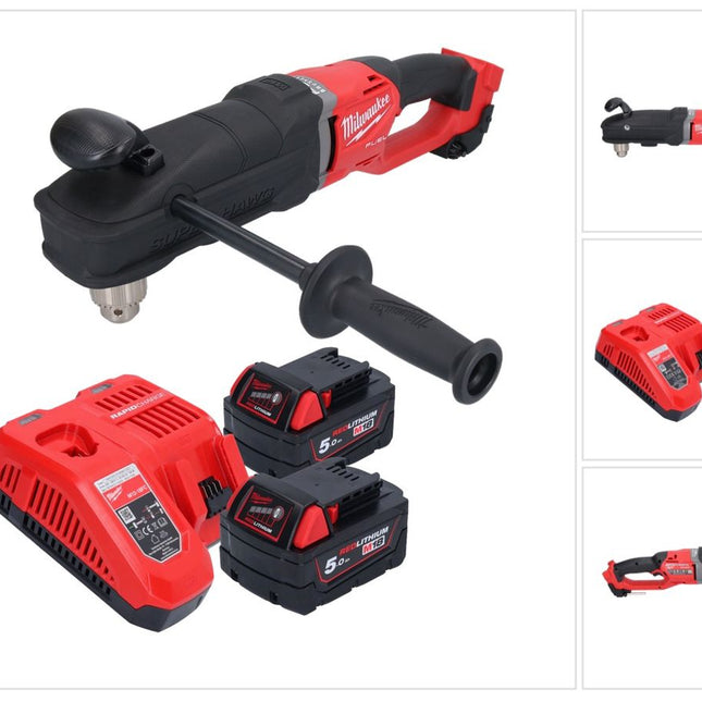 Milwaukee M18 FRAD2-502 Akku Winkelbohrmaschine 18 V 122 Nm Brushless + 2x Akku 5,0 Ah + Ladegerät