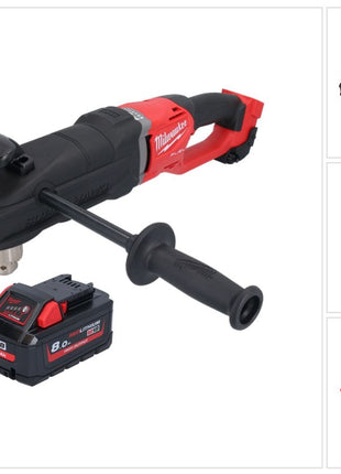 Milwaukee M18 FRAD2-801 Akku Winkelbohrmaschine 18 V 122 Nm Brushless + 1x Akku 8,0 Ah - ohne Ladegerät