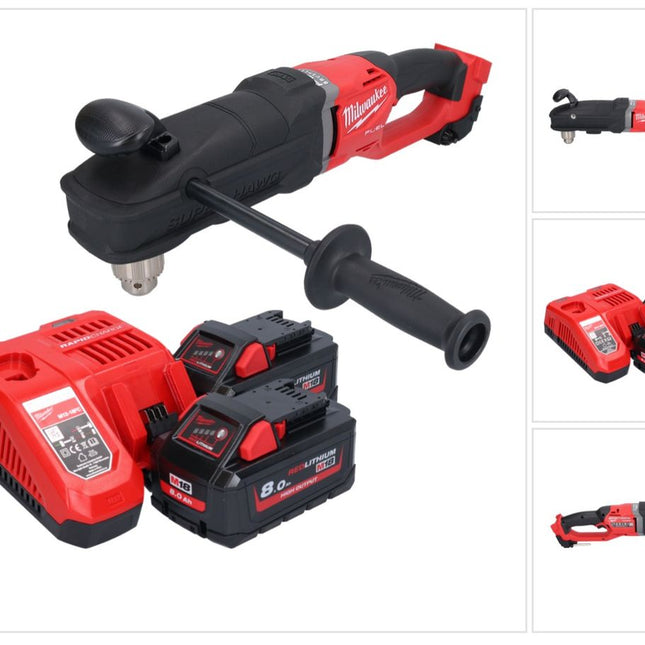 Milwaukee M18 FRAD2-802 Akku Winkelbohrmaschine 18 V 122 Nm Brushless + 2x Akku 8,0 Ah + Ladegerät