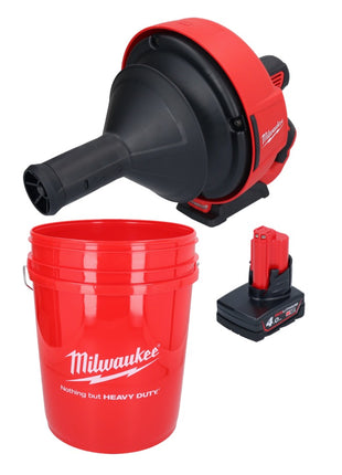 Milwaukee M12 BDC6-401C Akku Rohrreinigungsgerät 12 V + 1x Akku 4,0 Ah + Spirale + Eimer - ohne Ladegerät