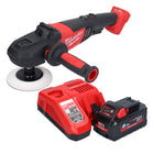 Pulidora a batería Milwaukee M18 FAP180-801 18 V 180 mm sin escobillas + 1x batería 8,0 Ah + cargador