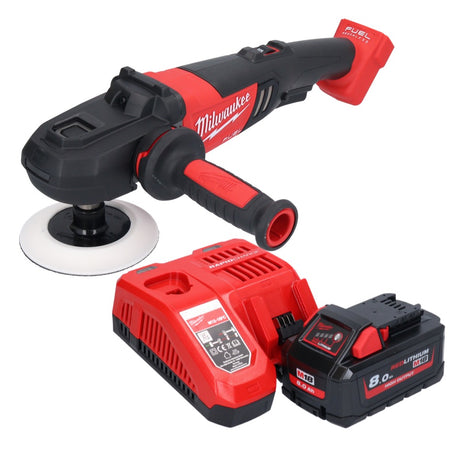 Polisseuse à batterie Milwaukee M18 FAP180-801 18 V 180 mm sans balais + 1x batterie 8,0 Ah + chargeur