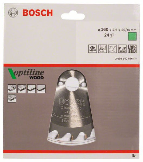 BOSCH Lame pour scie circulaire Optiline Wood D. ext. 160 mm nombre de dents 24 WZ ( 4000815427 )