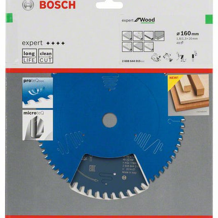 BOSCH Kreissägeblatt Expert for Wood Außen-Ø 160 mm Zähnezahl 48 WZ ( 8000342039 )