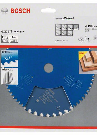 Hoja de sierra circular BOSCH Expert para madera diámetro exterior 190 mm número de dientes 40 WZ (8000342076)